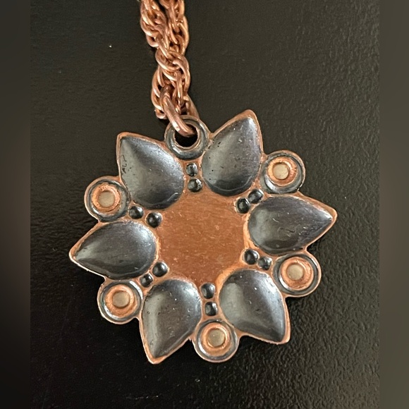 Vintage Copper and Turquoise Pendant Necklace - Picture 6 of 10